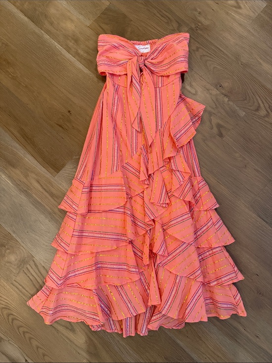 Sundress The Brand Dresses & Skirts - Strapless Tiered Ruffle Dress in Coral